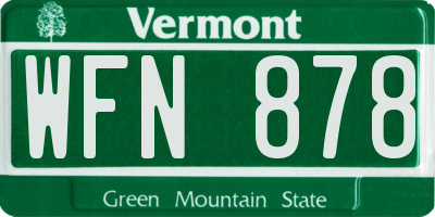 VT license plate WFN878