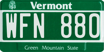 VT license plate WFN880