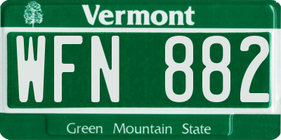 VT license plate WFN882