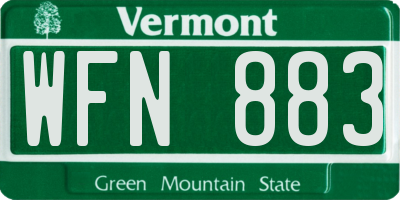 VT license plate WFN883