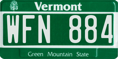 VT license plate WFN884