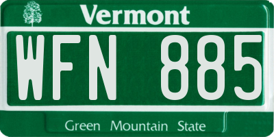 VT license plate WFN885