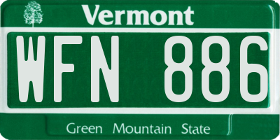 VT license plate WFN886