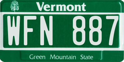 VT license plate WFN887