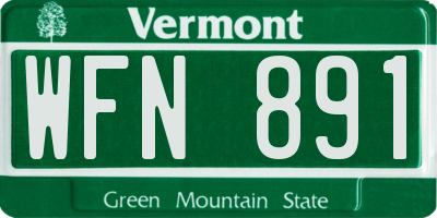 VT license plate WFN891