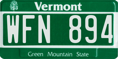 VT license plate WFN894