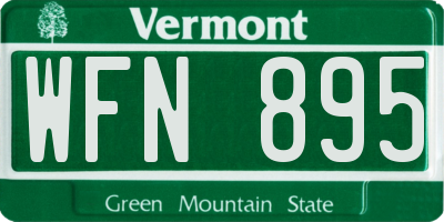 VT license plate WFN895