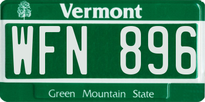 VT license plate WFN896
