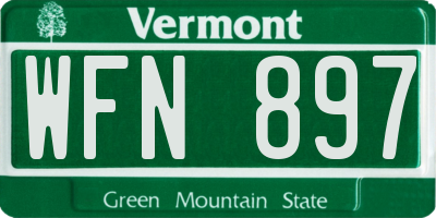 VT license plate WFN897