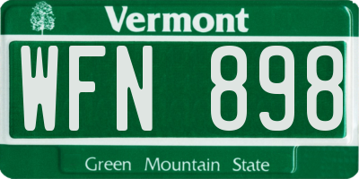 VT license plate WFN898