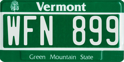 VT license plate WFN899