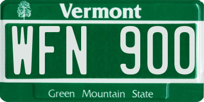 VT license plate WFN900