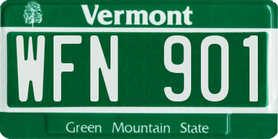 VT license plate WFN901