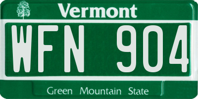 VT license plate WFN904