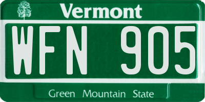 VT license plate WFN905
