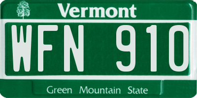 VT license plate WFN910