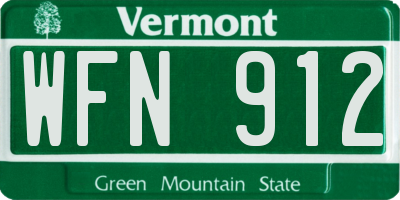 VT license plate WFN912