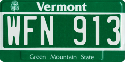 VT license plate WFN913