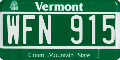 VT license plate WFN915