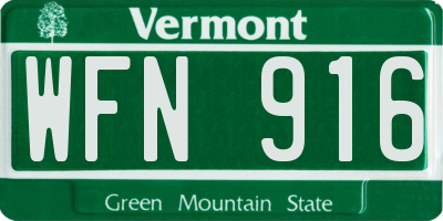 VT license plate WFN916