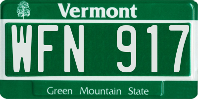 VT license plate WFN917
