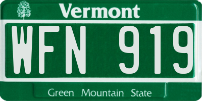 VT license plate WFN919