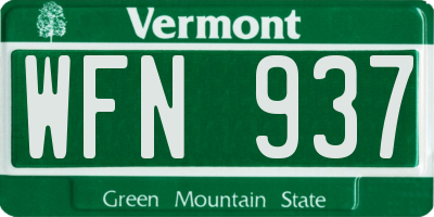 VT license plate WFN937