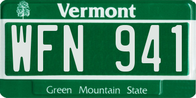 VT license plate WFN941