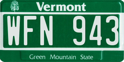 VT license plate WFN943