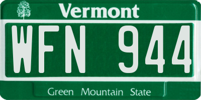 VT license plate WFN944