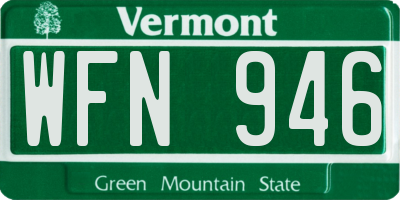 VT license plate WFN946