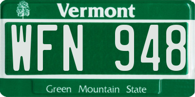 VT license plate WFN948