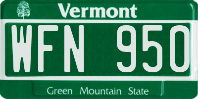 VT license plate WFN950