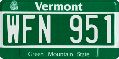 VT license plate WFN951