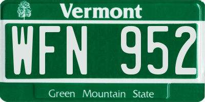 VT license plate WFN952