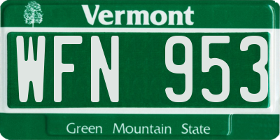 VT license plate WFN953
