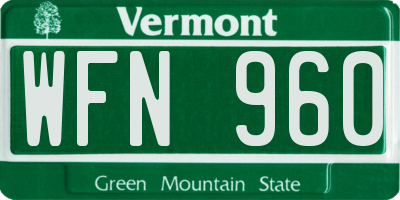 VT license plate WFN960