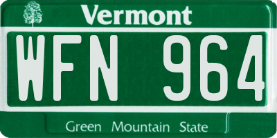 VT license plate WFN964