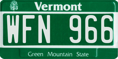 VT license plate WFN966