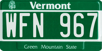 VT license plate WFN967