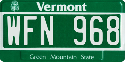 VT license plate WFN968