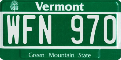 VT license plate WFN970