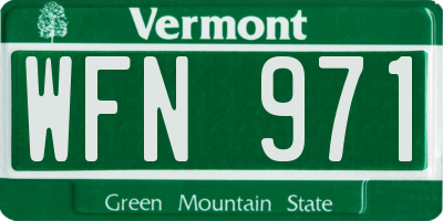 VT license plate WFN971