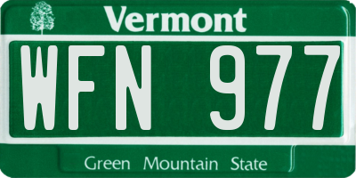 VT license plate WFN977