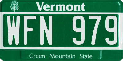 VT license plate WFN979