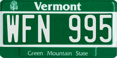 VT license plate WFN995