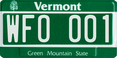 VT license plate WFO001