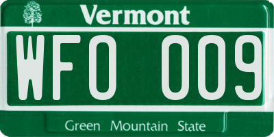 VT license plate WFO009