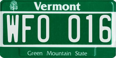 VT license plate WFO016