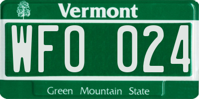 VT license plate WFO024